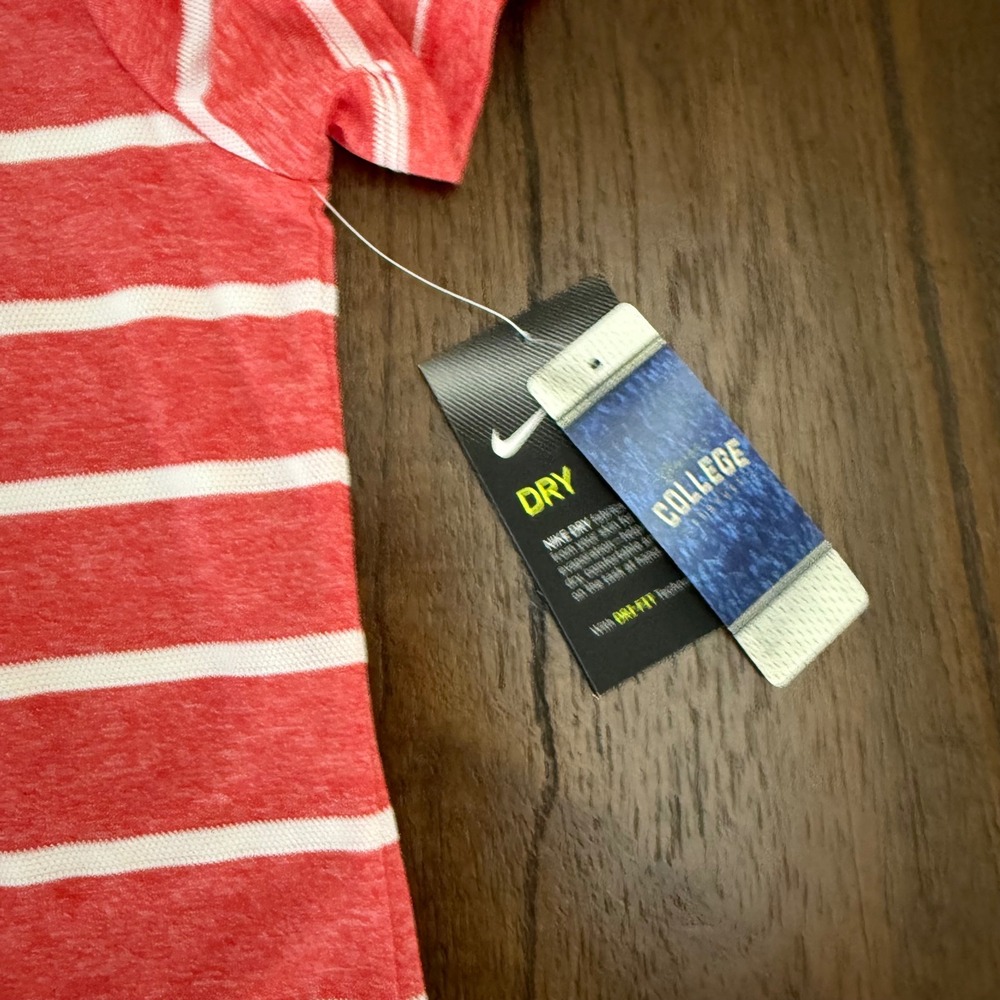 Nike Georgia Bulldogs Dri-FIT Striped Polo Shirt Red White Women's Large NWT - Picture 4 of 7